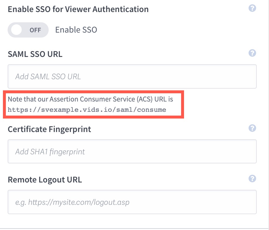 Add service provider details from SproutVideo to Google SAML app