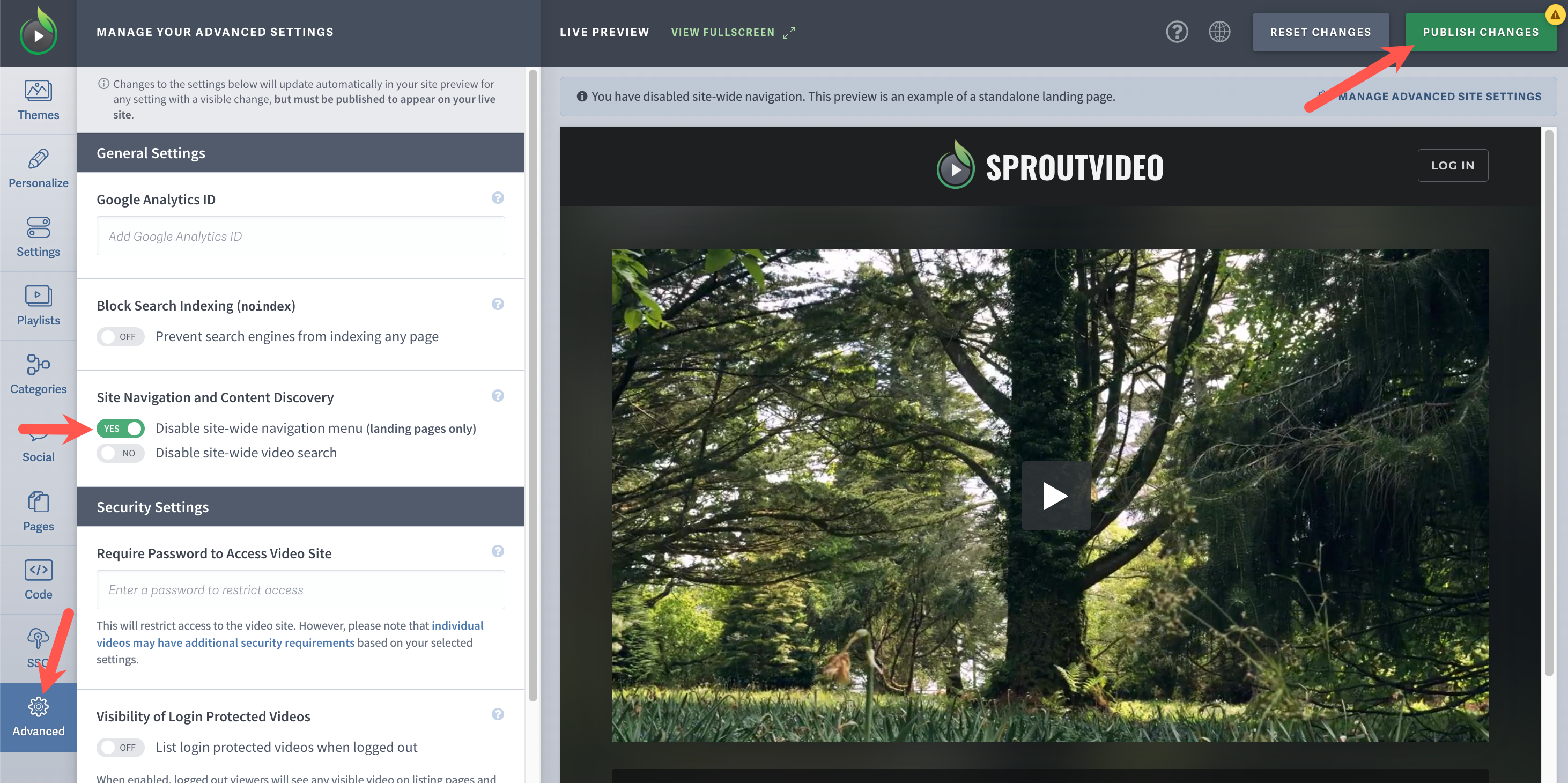 Disable Your Full Video Website on SproutVideo